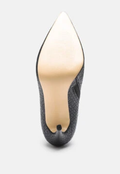 LOLITA Woven Texture Stiletto Boot In Black -Rag & Co Shop LOLITAWovenTextureStilettoBootinBlack RCSH2670 Black 4