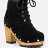 MAAYA Black Handcrafted Collared Suede Boot -Rag & Co Shop MAAYABlackHandcraftedFurCollaredSuedeBoot RCSH2961 Black 1