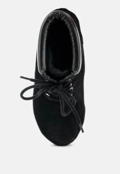 MAAYA Black Handcrafted Collared Suede Boot -Rag & Co Shop MAAYABlackHandcraftedFurCollaredSuedeBoot RCSH2961 Black 7