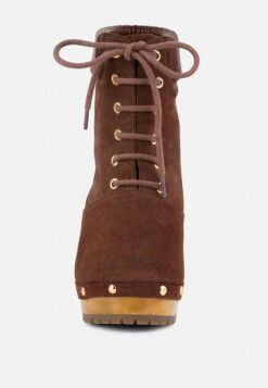 MAAYA Brown Handcrafted Collared Suede Boot -Rag & Co Shop MAAYABrownHandcraftedCollaredSuedeBoot RCSH2961 Brown 8