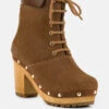 MAAYA Tan Handcrafted Collared Suede Boot