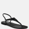 MADELINE Black Flat Thong Sandals -Rag & Co Shop MADELINEBlackFlatThongSandals RCSH4085 BLACK 2
