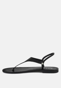 MADELINE Black Flat Thong Sandals -Rag & Co Shop MADELINEBlackFlatThongSandals RCSH4085 BLACK 3