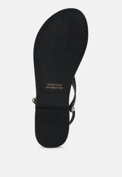 MADELINE Black Flat Thong Sandals -Rag & Co Shop MADELINEBlackFlatThongSandals RCSH4085 BLACK 8