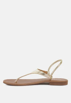 MADELINE Gold Flat Thong Sandals -Rag & Co Shop MADELINEGoldFlatThongSandals RCSH4085 GOLD 2