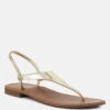 MADELINE Gold Flat Thong Sandals