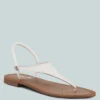 MADELINE White Flat Thong Sandals -Rag & Co Shop MADELINEWhiteFlatThongSandals RCSH4085 WHITE 2