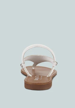 MADELINE White Flat Thong Sandals -Rag & Co Shop MADELINEWhiteFlatThongSandals RCSH4085 WHITE 4