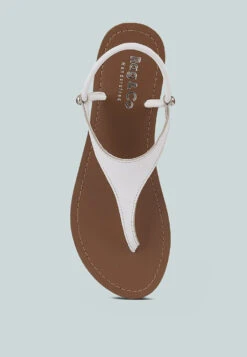 MADELINE White Flat Thong Sandals -Rag & Co Shop MADELINEWhiteFlatThongSandals RCSH4085 WHITE 8