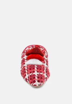 MARIANA Red Woven Flat Mules With Tassels -Rag & Co Shop MARIANARedWovenFlatMulesWithTassels RCSH2028 Red 5