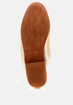 MARLA Gold Metallic Leather Mules -Rag & Co Shop MARLAGoldMetallicLeatherMules RCSH1869 Gold 9