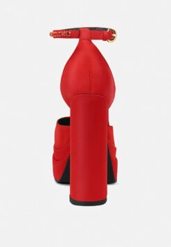 MARTINI Red Sky High Platform Sandals -Rag & Co Shop MARTINISkyHighRampwalkSatinSandals RCSH3150 Red 7