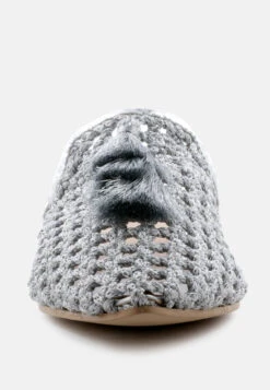 MELANIE Silver Tassels Embellished Woven Flat Mules -Rag & Co Shop MELANIESilverWovenFlatMulesWithTassels RCSH08 Silver 6