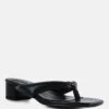 MEMESTAR Black Low Heel Thong Sandals -Rag & Co Shop MEMESTARBlackLowHeelThongSandals RCSH3021 Black 2