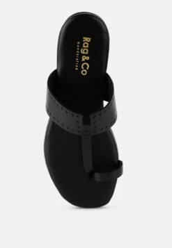 MILA Black Toe Ring Thong Slip Ons -Rag & Co Shop MILABlackToeRingThongSlipOns RCSH4084 BLACK 1