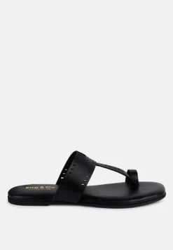 MILA Black Toe Ring Thong Slip Ons -Rag & Co Shop MILABlackToeRingThongSlipOns RCSH4084 BLACK 3