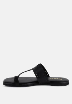 MILA Black Toe Ring Thong Slip Ons -Rag & Co Shop MILABlackToeRingThongSlipOns RCSH4084 BLACK 4