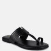 MILA Black Toe Ring Thong Slip Ons