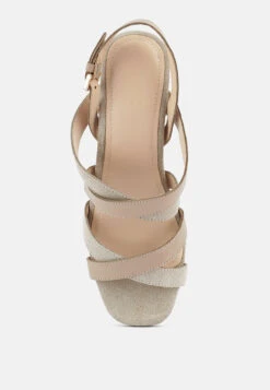 MON-LAPIN Nude High Heeled Block Leather Sandal -Rag & Co Shop MON LAPINHighHeeledBlockLeatherSandal RCSH2499 Nude 2