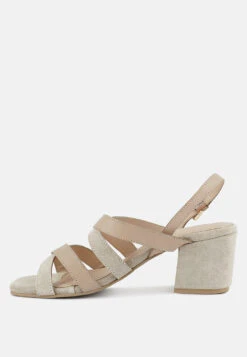 MON-LAPIN Nude High Heeled Block Leather Sandal -Rag & Co Shop MON LAPINHighHeeledBlockLeatherSandal RCSH2499 Nude 5