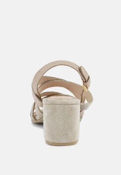 MON-LAPIN Nude High Heeled Block Leather Sandal -Rag & Co Shop MON LAPINHighHeeledBlockLeatherSandal RCSH2499 Nude 9