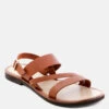 MONA Tan Flat Summer Sandals -Rag & Co Shop MONATanFlatSandalwithAnkleStrap RCSH1850 Tan 3