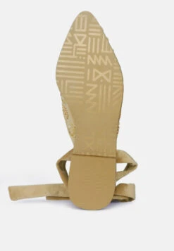 Mande Embroidered Velvet Mules In Beige -Rag & Co Shop MandeEmbroideredEmbroideredVelvetMules RCSH2863 BEIGE 7