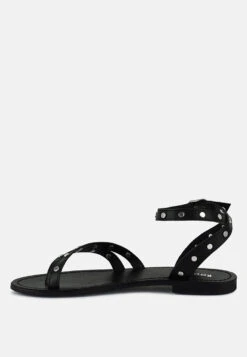 OPRAH Studs Embellished Flat Sandals In Black -Rag & Co Shop OPRAHStudsEmbellishedFlatSandalsinBlack RCSH4086 BLACK 5