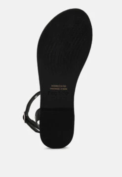 OPRAH Studs Embellished Flat Sandals In Black -Rag & Co Shop OPRAHStudsEmbellishedFlatSandalsinBlack RCSH4086 BLACK 8