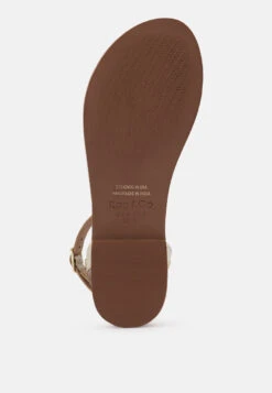 OPRAH Studs Embellished Flat Sandals In Gold -Rag & Co Shop OPRAHStudsEmbellishedFlatSandalsinGold RCSH4086 GOLD 2