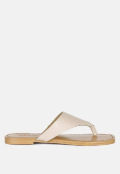 OROFERR Latte Soft Leather Luxury Thong Flats -Rag & Co Shop OROFERLatteSoftLeatherLuxuryThongFlats RCSH2954 Latte 1