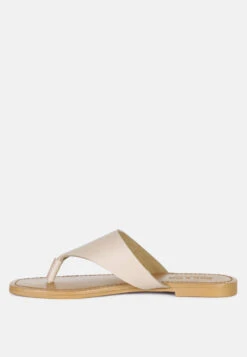 OROFERR Latte Soft Leather Luxury Thong Flats -Rag & Co Shop OROFERLatteSoftLeatherLuxuryThongFlats RCSH2954 Latte 4