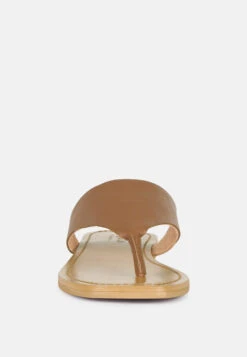 OROFERR Tan Soft Leather Luxury Thong Flats -Rag & Co Shop OROFERTanSoftLeatherLuxuryThongFlats RCSH2954 Tan 3