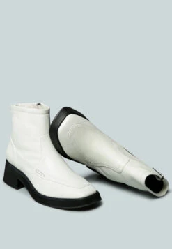 OXMAN Classic White Ankle Boot -Rag & Co Shop OXMANClassicWhiteAnkleBoot RCSH2370White 3