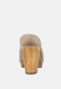 OCHROMA Vintage Patchwork Suede Mule Clogs In Olive -Rag & Co Shop OchromaVintagePatchworkSuedeMuleClogsinOlive RCSH2785 Olive 6