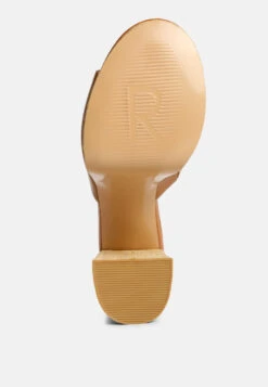 SHURI Open Toe High Block Heel Sandals In Tan 15 SHURI Open Toe High Block Heel Sandals In Tan -Rag & Co Shop OpenToeHighBlockHeelSandals RCSH4213 tan 4