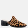PALMA Leopard Print Stacked Heel Mules