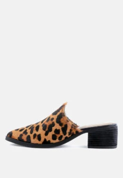 PALMA Leopard Print Stacked Heel Mules -Rag & Co Shop PALMALeopardPrintStackedHeelMules RCSH1867 Leopard 5