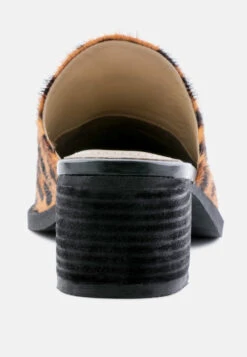 PALMA Leopard Print Stacked Heel Mules -Rag & Co Shop PALMALeopardPrintStackedHeelMules RCSH1867 Leopard 7
