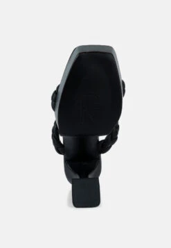 PIN-UP Black Braided High Heel Sandals -Rag & Co Shop PIN UPBlackBraidedHighHeelSandals RCSH3034 Black 7