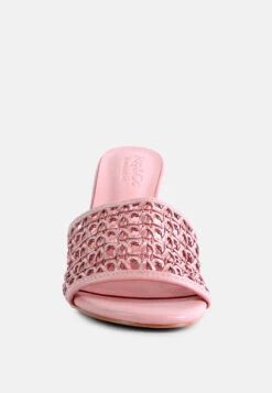 TEASE Pink Woven Stiletto Slides -Rag & Co Shop RCSH2909 PINK 3