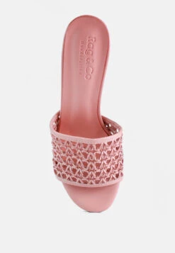 TEASE Pink Woven Stiletto Slides -Rag & Co Shop RCSH2909 PINK 8
