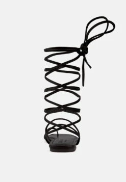 AMATHA Black Essential Toe Ring Summer Leather Flats 13 AMATHA Black Essential Toe Ring Summer Leather Flats -Rag & Co Shop RCSH3119 BLACK 6