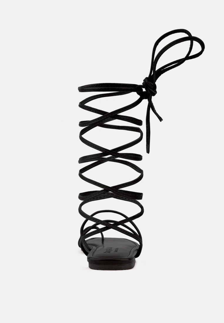 AMATHA Black Essential Toe Ring Summer Leather Flats 7 AMATHA Black Essential Toe Ring Summer Leather Flats - Image 5