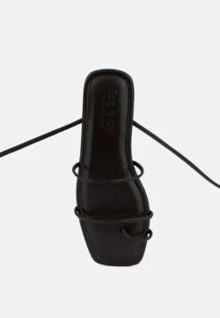 AMATHA Black Essential Toe Ring Summer Leather Flats 14 AMATHA Black Essential Toe Ring Summer Leather Flats -Rag & Co Shop RCSH3119 BLACK 7