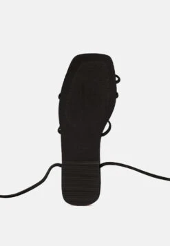 AMATHA Black Essential Toe Ring Summer Leather Flats 15 AMATHA Black Essential Toe Ring Summer Leather Flats -Rag & Co Shop RCSH3119 BLACK 8