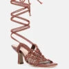 BEROE Mocca Braided Handcrafted Lace Up Sandal