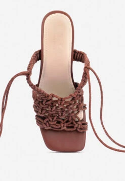 BEROE Mocca Braided Handcrafted Lace Up Sandal -Rag & Co Shop RCSH3120 MOCCA 7