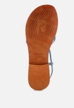 RITA Blue Strappy Flat Leather Sandals -Rag & Co Shop RITABlueStrappyFlatLeatherSandals RCSH1852 Blue 14