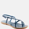 RITA Blue Strappy Flat Leather Sandals -Rag & Co Shop RITABlueStrappyFlatLeatherSandals RCSH1852 Blue 3